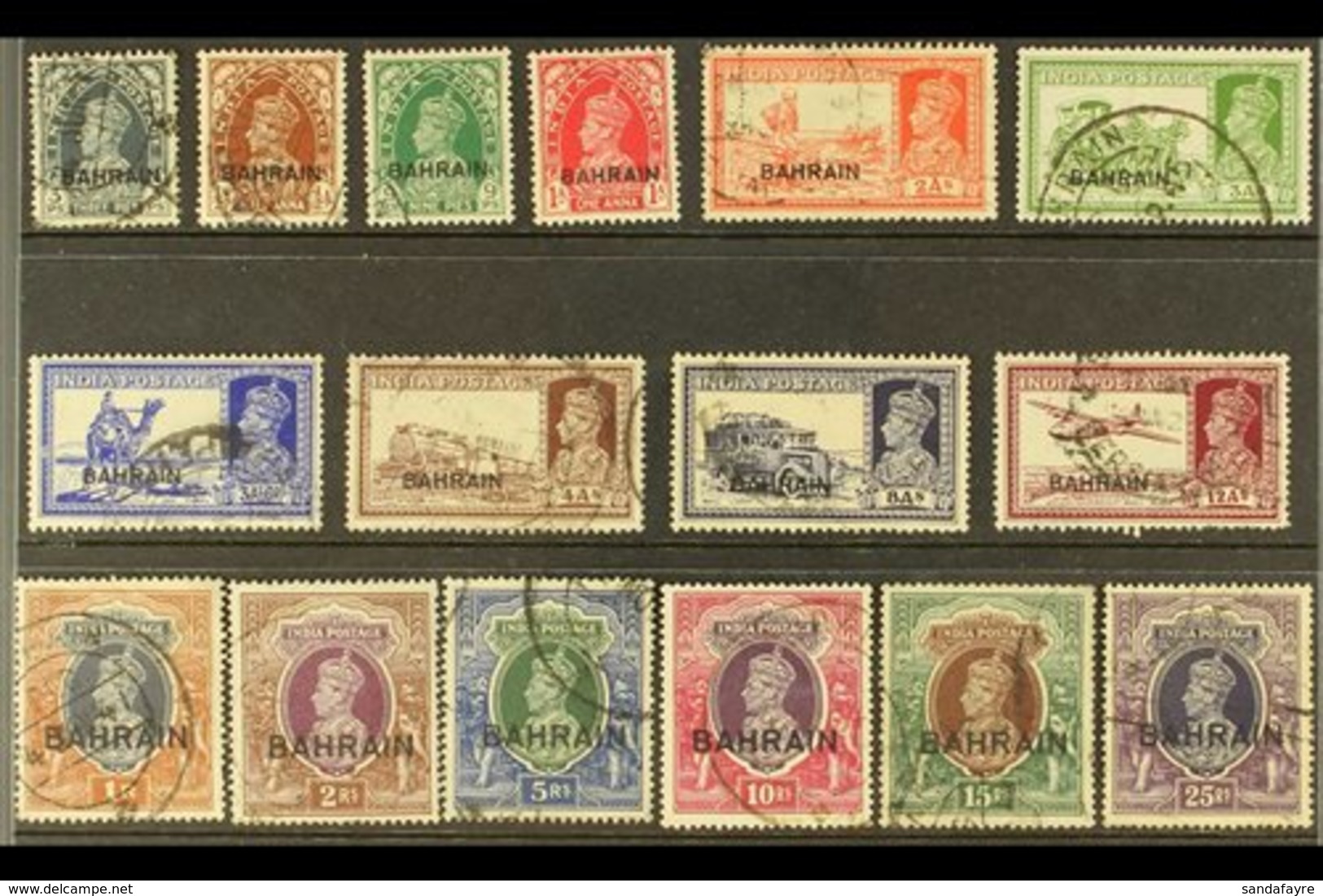 1938-41  Portrait & Pictorial Definitive Complete Set, SG 20/37, Good To Fine Cds Used. (16 Stamps) For More Images, Ple - Bahrain (...-1965)