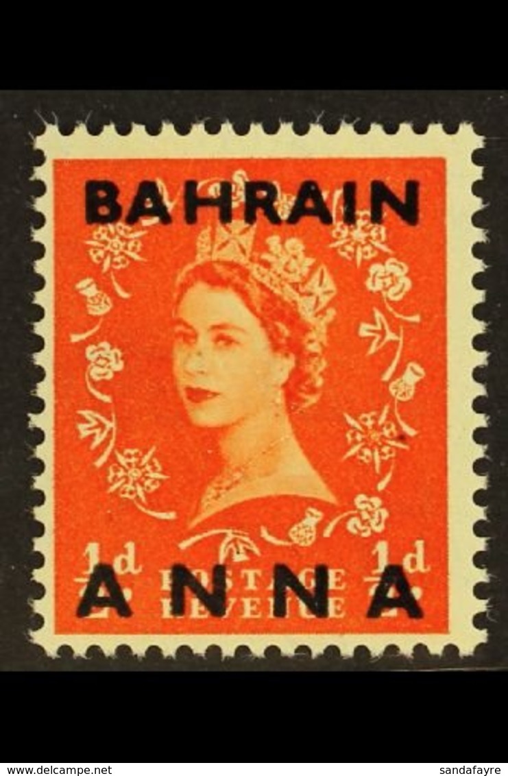 1952-54  ½a On ½d Orange-red With Fraction "½" Omitted, SG 80a, Never Hinged Mint. For More Images, Please Visit Http:// - Bahrain (...-1965)