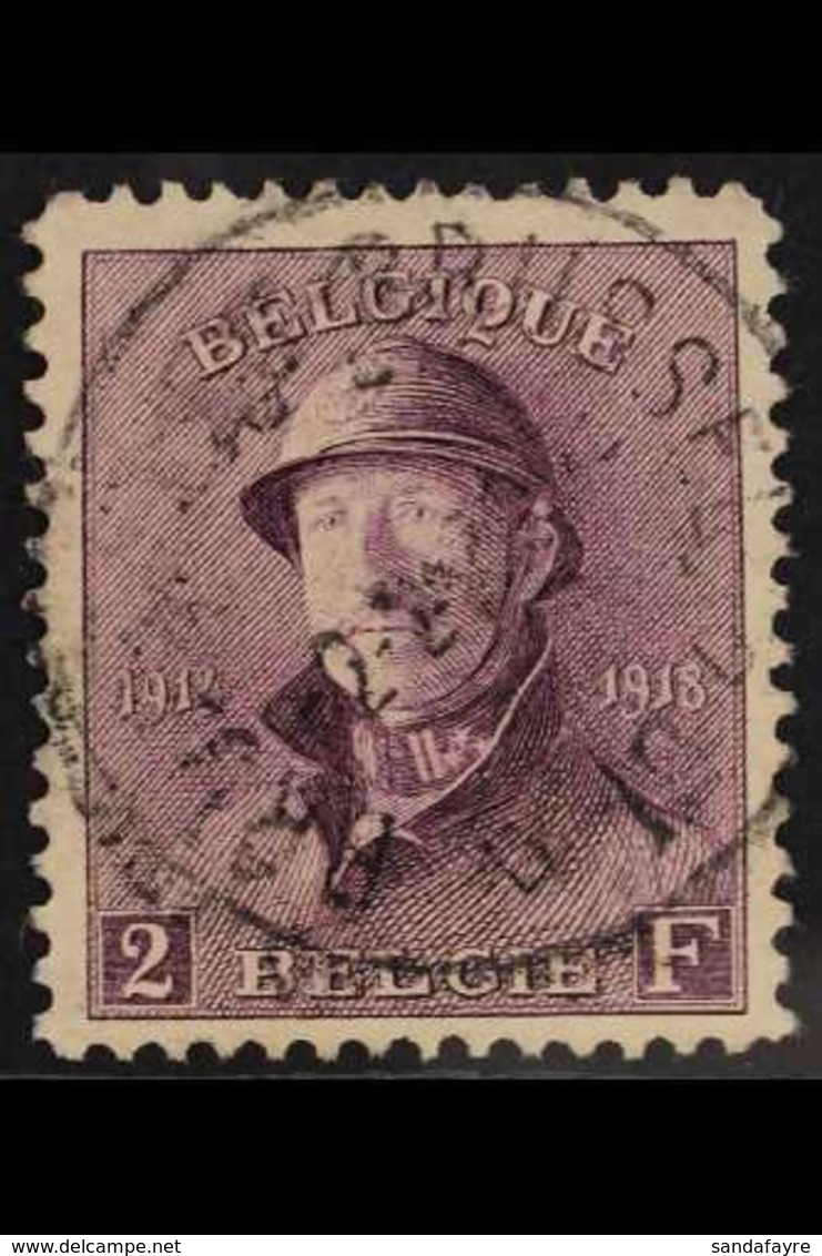 1919  2f Purple King Albert Tin Hat (COB 176, Michel 156, SG 248), Fine Cds Used, Good Centring, Fresh Colour. For More  - Other & Unclassified