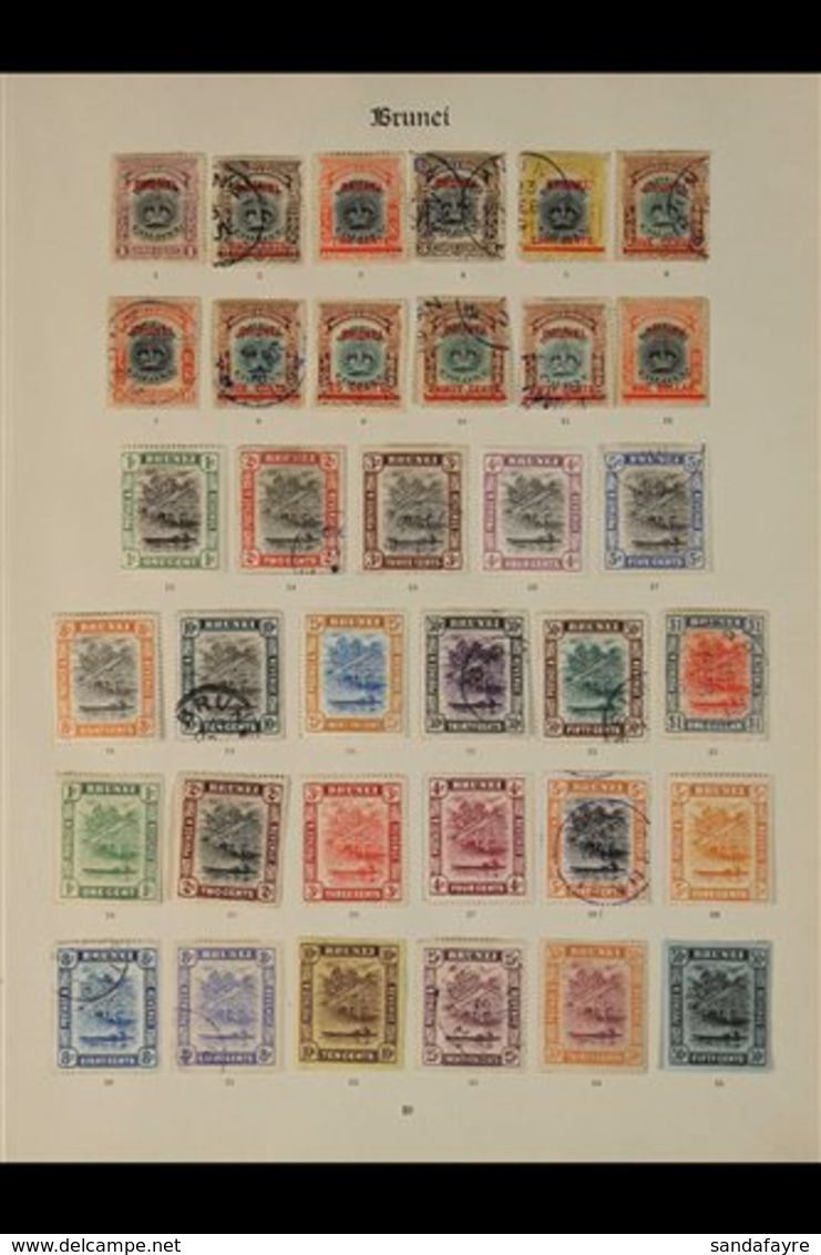 1906 - 1927 TREMENDOUS COLLECTION ON "IMPERIAL" PAGES.  Two Album Pages With A Mint & Used Collection Includes The 1906  - Brunei (...-1984)