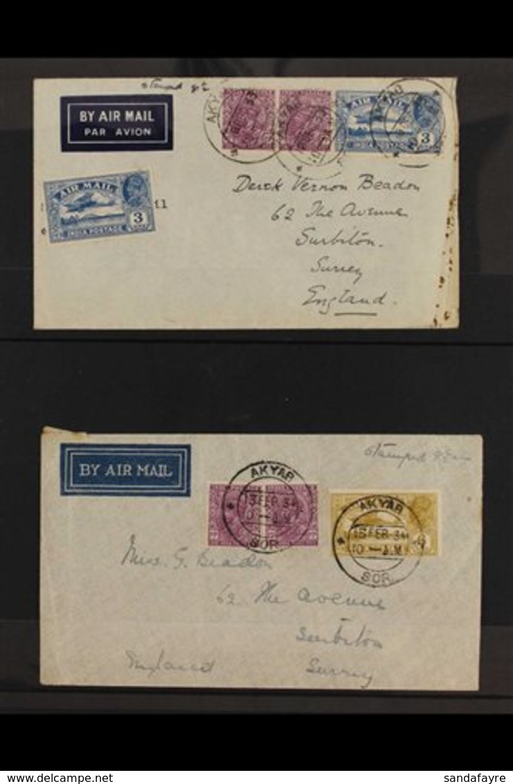 1933-48 INTERESTING COVERS COLLECTION  A Fascinating Collection Of Covers Presented On Protective Stock Pages That Inclu - Burma (...-1947)