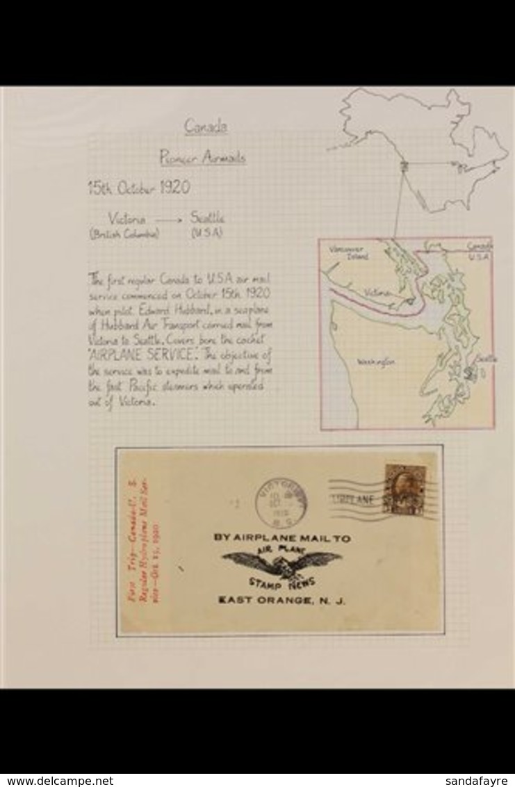 1920 FIRST FLIGHT COVER  15th October 1920 First Regular Airmail Canada To USA By Hubbard Air Transport Seaplane From Vi - Other & Unclassified