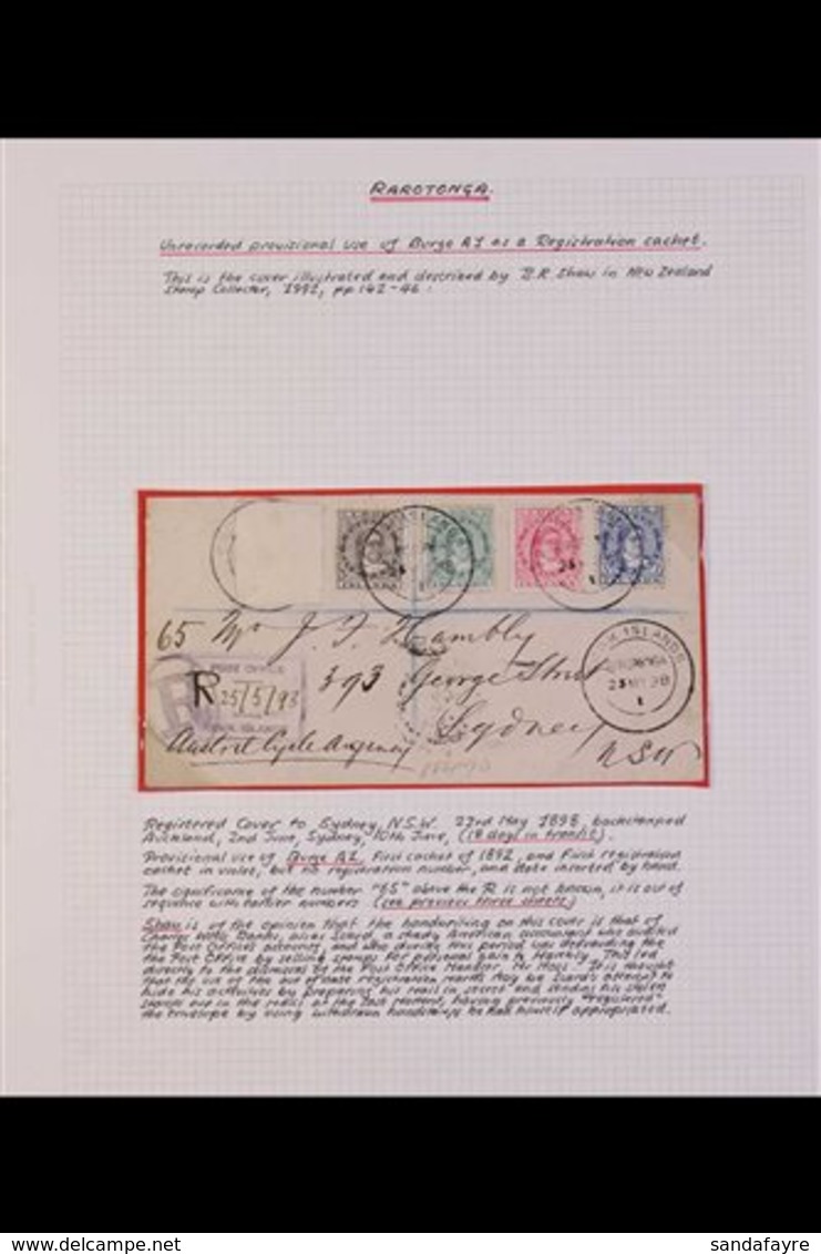 1898 REGISTERED COVER TO SYDNEY  (May) To Hambly In Sydney, Bearing Queen 1d, 2½d, 5d And 10d, (plus A Cut Out Space Pre - Cook Islands