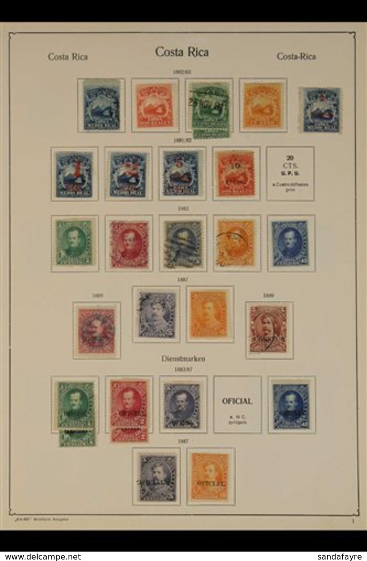 1863-1941 CLEAN AND ATTRACTIVE COLLECTION  On Printed Pages, Mint And Used, Generally Fine And Fresh Condition. With 186 - Costa Rica