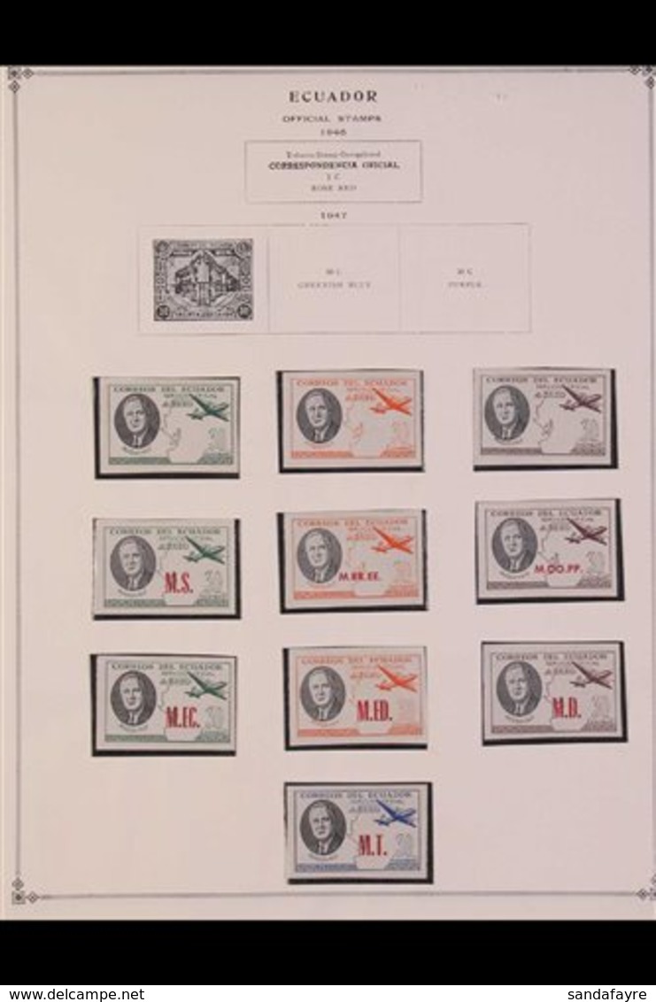 1941-1975 ALL DIFFERENT COLLECTION.  A Chiefly,  ALL DIFFERENT Mint & Used Collection,  Presented On "Scott" Printed Pag - Ecuador