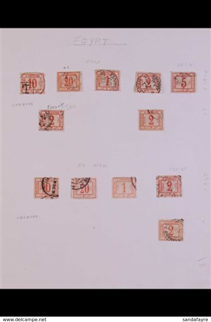 1884-1927 POSTAGE DUE STAMPS - FINE USED COLLECTION  Incl. 1884 Watermarked To 5pi, Plus 2pi Watermarked On Face (with R - Autres & Non Classés