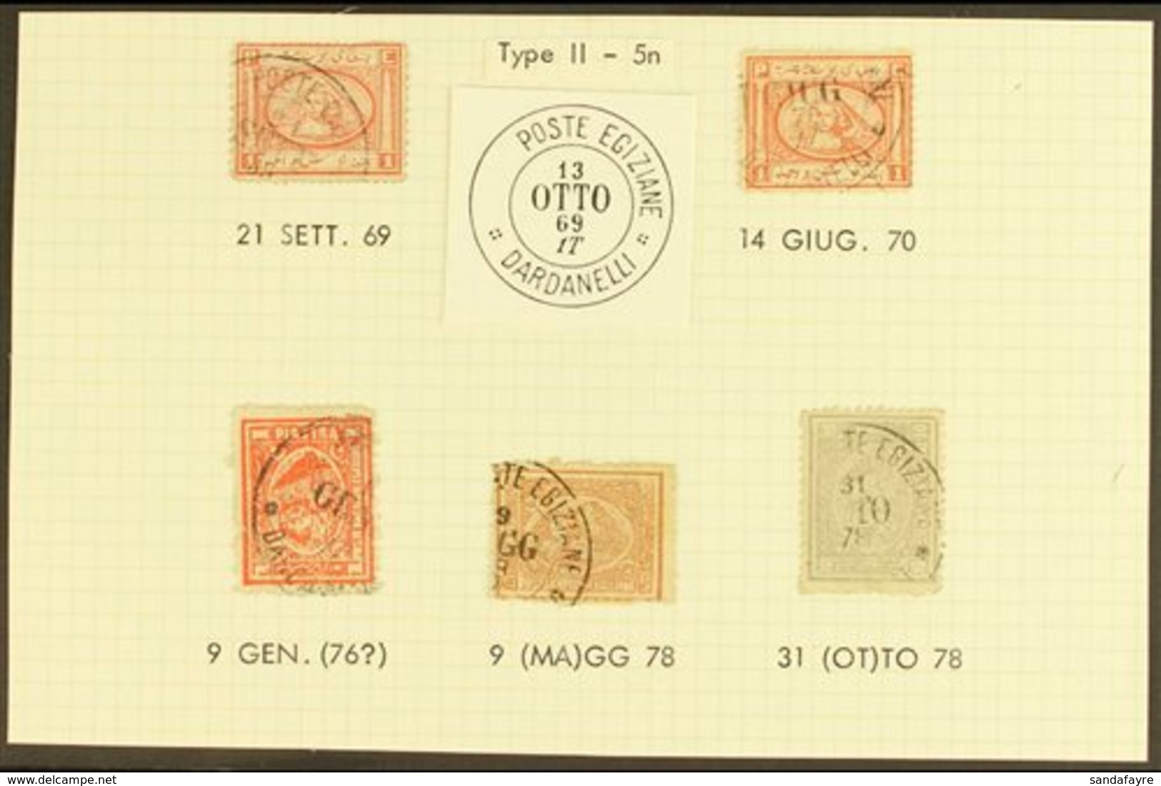 USED IN DARDANELLES  1867-1881 Group Of Used Stamps Cancelled At The Egyptian Post Office At Dardanelles (now In Turkey) - Other & Unclassified