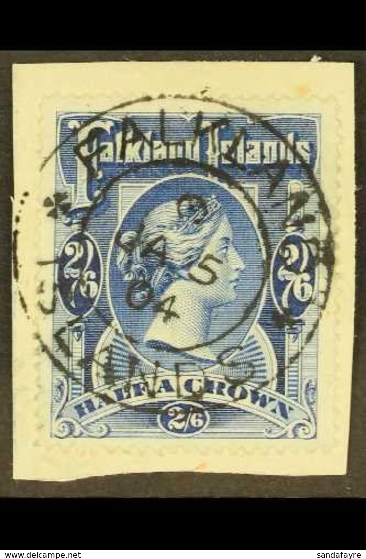 1898  2s6d Deep Blue, SG 41, Very Fine Used On Small Piece, Tied By Full "JA 5 / 04" Cds. For More Images, Please Visit  - Falkland Islands