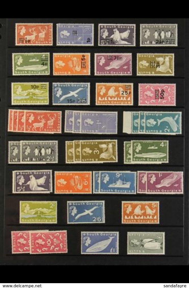 1963-2000 NEVER HINGED MINT COLLECTION  On Stock Pages, Includes 1963-9 Defins Set (this Lightly Hinged), 1971-6 Surchar - Falklandeilanden