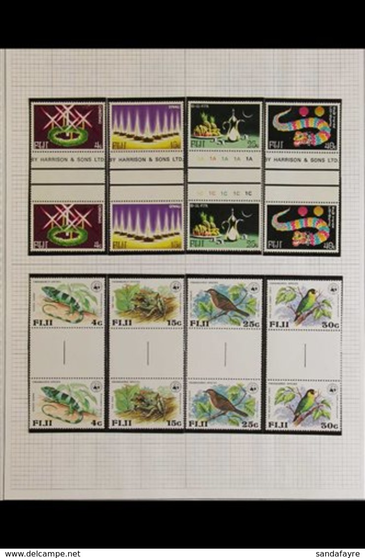 1977-1983 NEVER HINGED MINT COLLECTION  On Leaves, Includes Many Sets As Gutter Pairs Incl 1979 Wildlife, 1979-94 Archit - Fidschi-Inseln (...-1970)