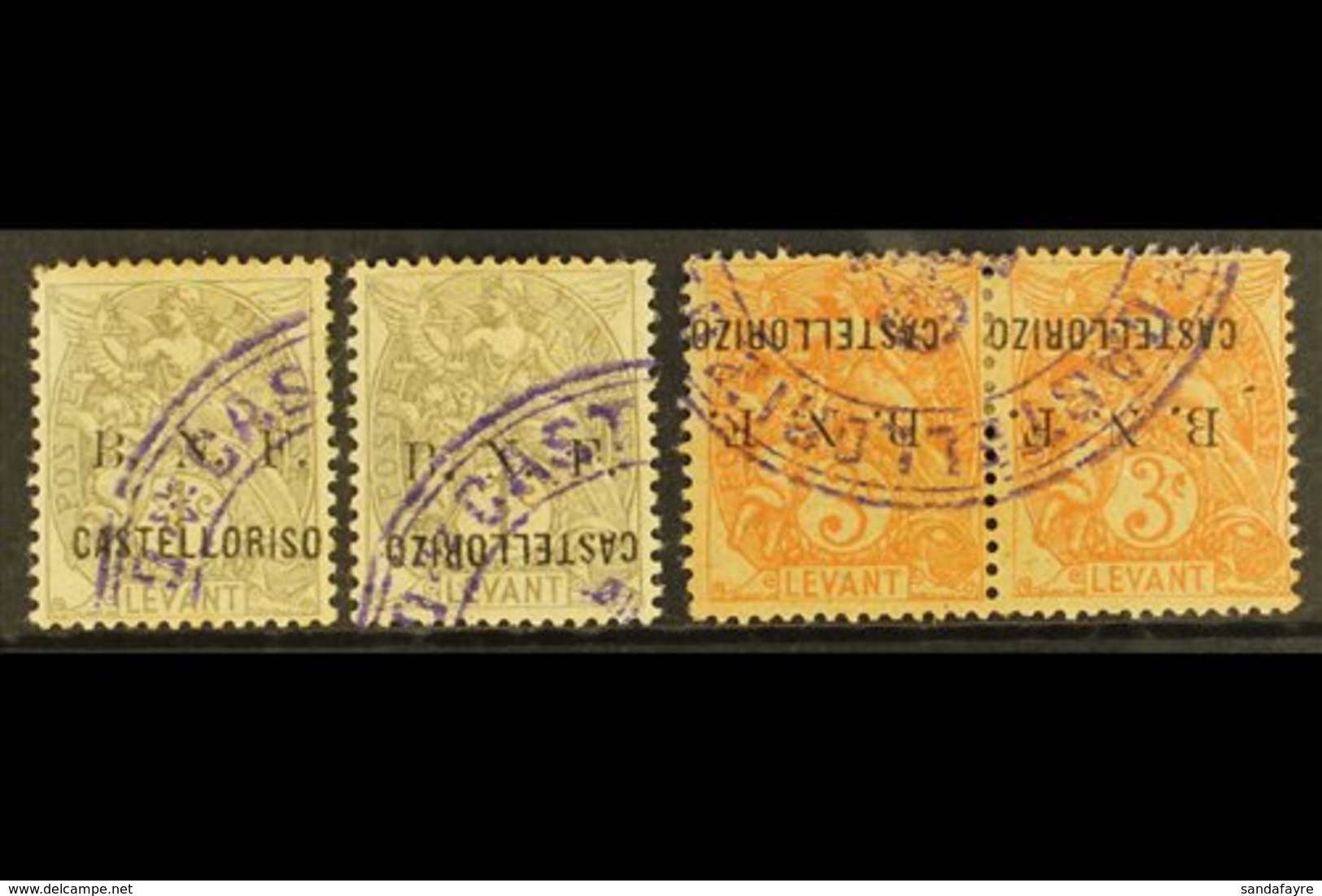 CASTELROSSO  1920 USED GROUP Of Varieties That Includes A B.N.F. Overprint 1c Grey With "S" For "Z" In "CASTELLORIZO", 1 - Andere & Zonder Classificatie