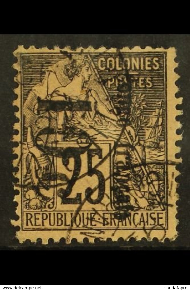 CONGO  1891 10c On 25c, Small "o", Reading Downwards, Yv 5b, Very Fine Used. For More Images, Please Visit Http://www.sa - Sonstige & Ohne Zuordnung