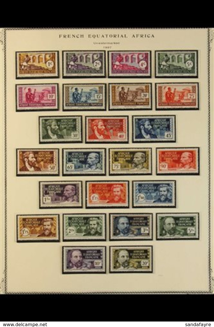 EQUATORIAL AFRICA  1937-1958 CHIEFLY NEVER HINGED MINT COLLECTION Presented On Dedicated Album Pages. Includes 1937 Expo - Andere & Zonder Classificatie