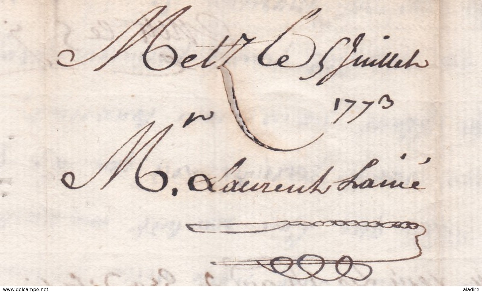 1773 - Marque Postale METZ, Moselle Sur Lettre Pliée Avec Correspondance Vers Nancy, Meurthe Et Moselle - 1701-1800: Precursors XVIII