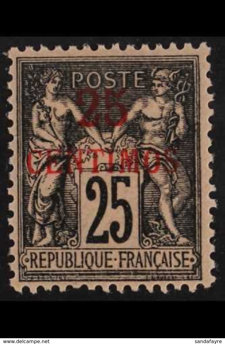 MOROCCO  1891-1900 25c Black On Rose With Surcharge In Vermilion (SG 7b, Yvert 5a), Very Fine Mint. For More Images, Ple - Sonstige & Ohne Zuordnung