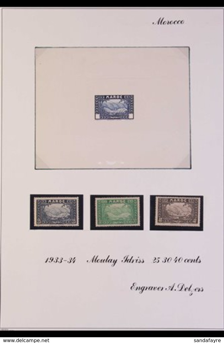 MOROCCO  1933-34 IMPERF SUNKEN DIE PROOFS For The 1933-34 Pictorial Definitives, SG 169 Etc, Printed On India Paper With - Other & Unclassified