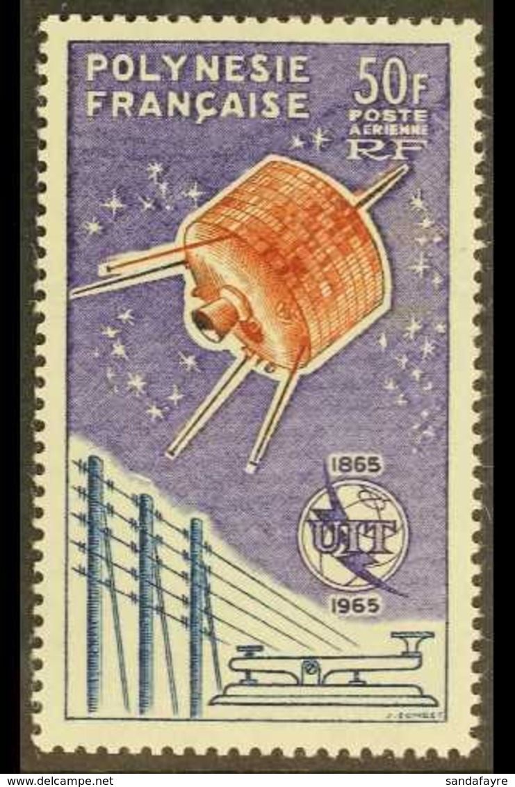 POLYNESIA  1965 Telecom Brown, Blue & Lilac, Yv 10, Never Hinged Mint For More Images, Please Visit Http://www.sandafayr - Sonstige & Ohne Zuordnung
