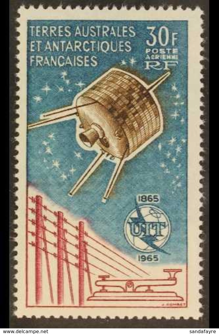 T.A.F.F.  1965 30fr Telecom Blue & Brown Air Post, Yv 9, Never Hinged Mint For More Images, Please Visit Http://www.sand - Otros & Sin Clasificación