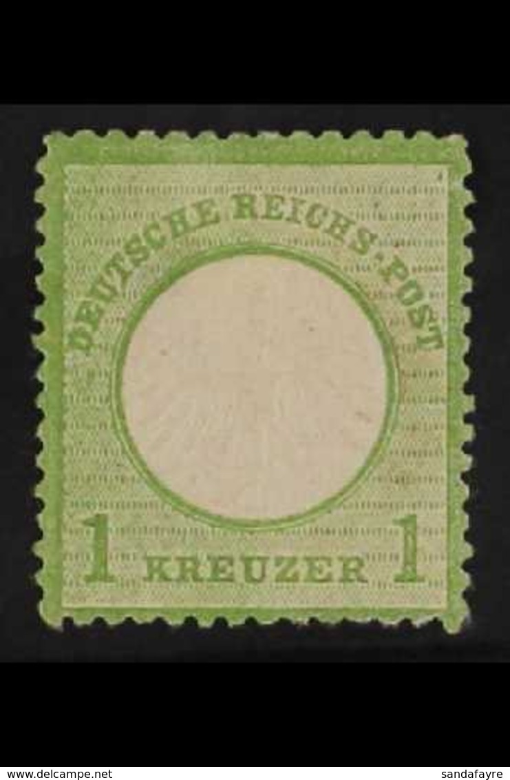 1872  1k Yellow-green Small Shield (Michel 7, SG 8), Mint, Small Thin, Fresh, Cat £1,000. For More Images, Please Visit  - Sonstige & Ohne Zuordnung
