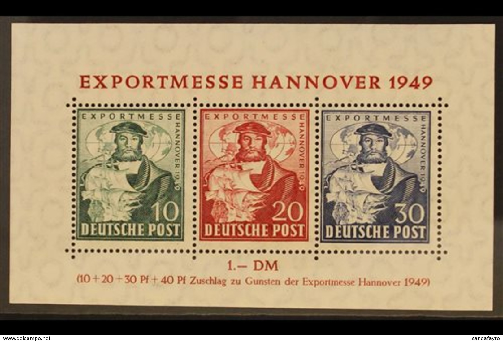 BRITISH / AMERICAN ZONE  1949 Hannover Fair Miniature Sheet, Mi Block 1a, Never Hinged Mint For More Images, Please Visi - Other & Unclassified