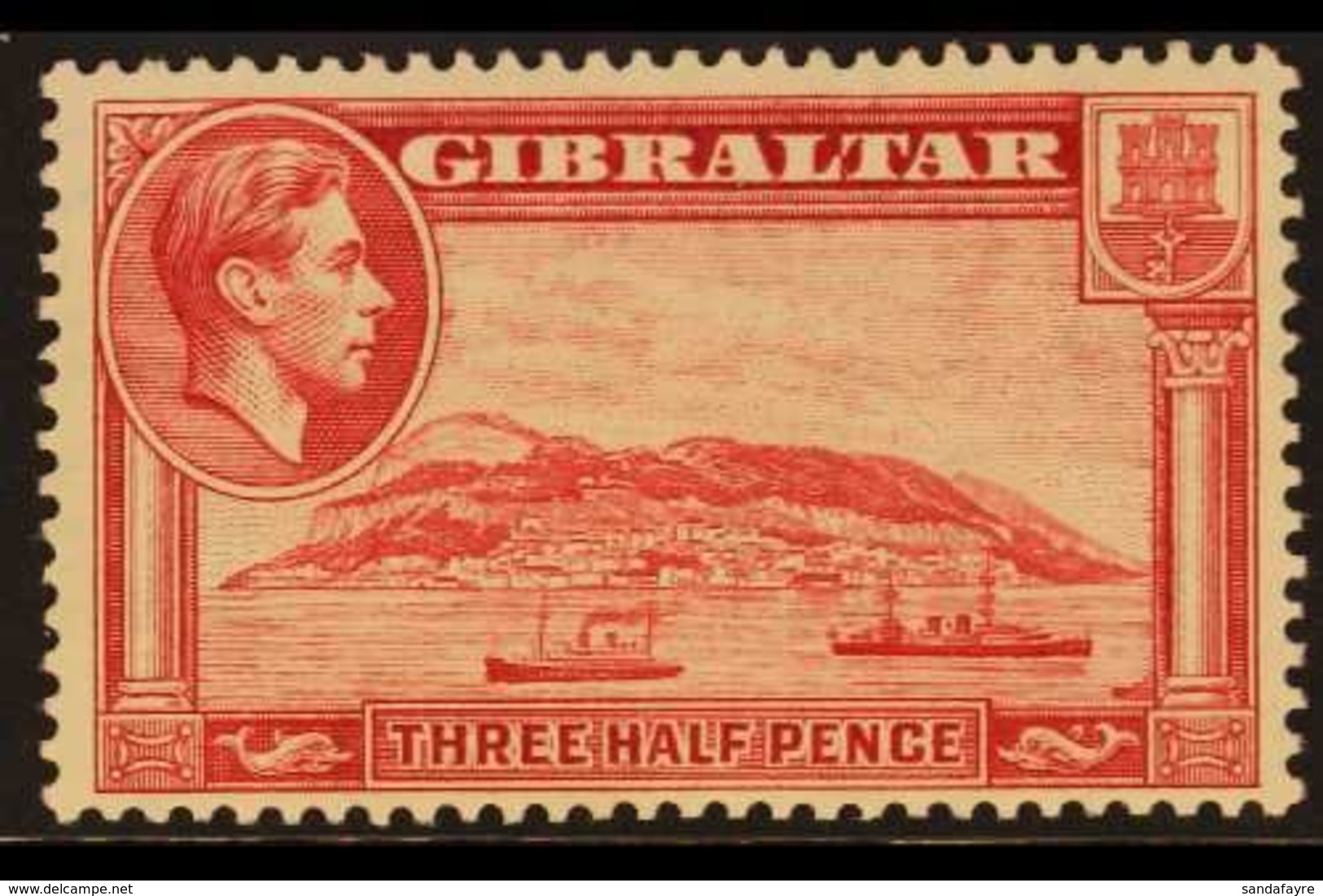 1938-51  1½d Carmine "The Rock - North Side" Pictorial, Perf 13½, Very Fine Mint For More Images, Please Visit Http://ww - Gibraltar