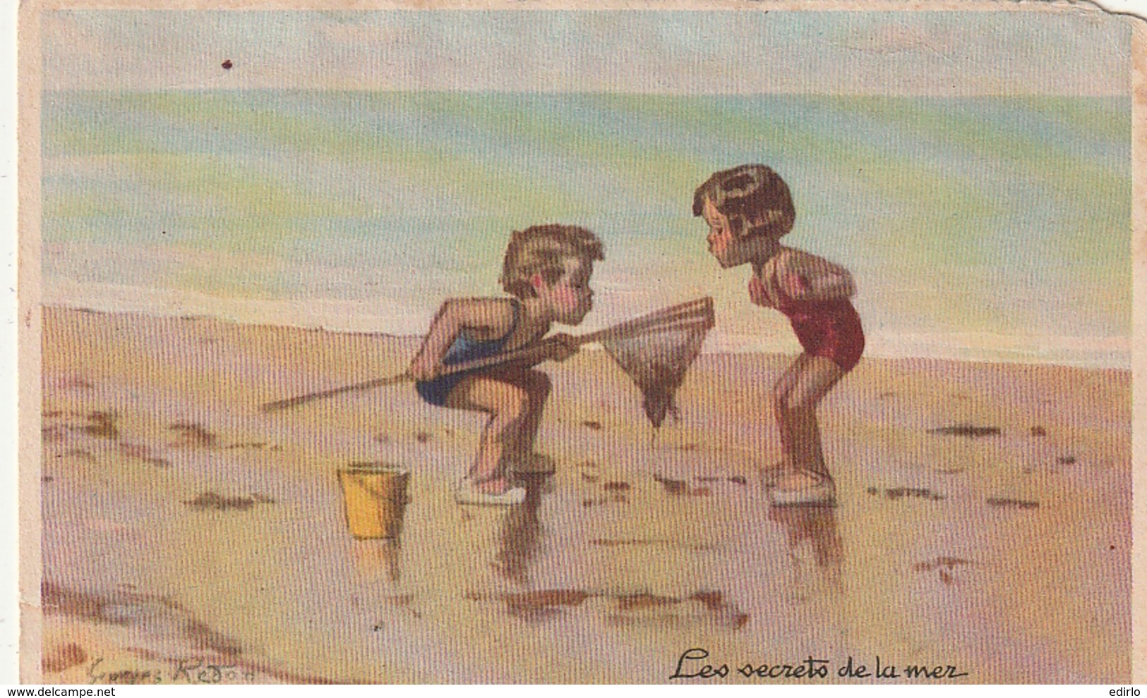 *** Illustrateur Redon - A La Plage - Les Secrets De La Mer - Neuve TTB - Redon