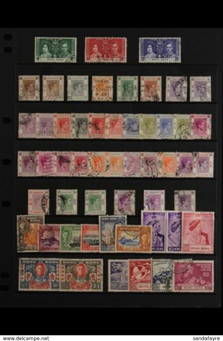 1937-52 USED KGVI COLLECTION  Presented On A Stock Page That Includes The Coronation Set, 1938-52 Set Of All Values To 3 - Other & Unclassified