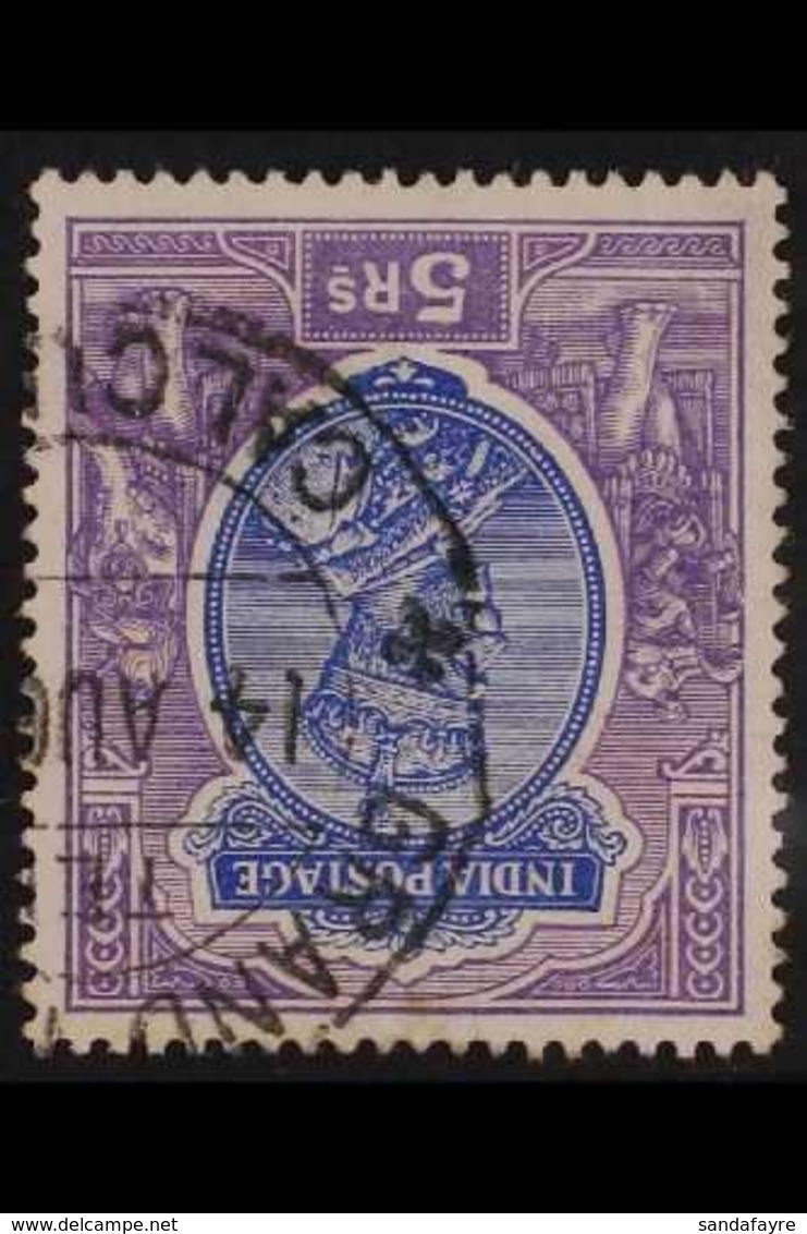 1911-23  5r Ultramarine & Violet With WATERMARK INVERTED Variety, SG 188w, Fine Used With Large Cds Cancel, Very Fresh.  - Other & Unclassified