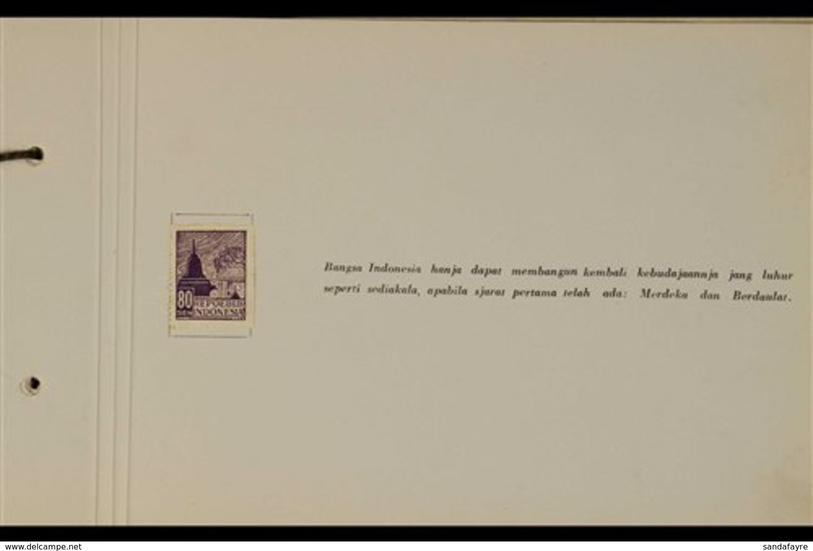 1945-1947  All Different Unused Stamps And Postal Stationery Cards In A Special Presentation Album Handstamped "With The - Indonesien