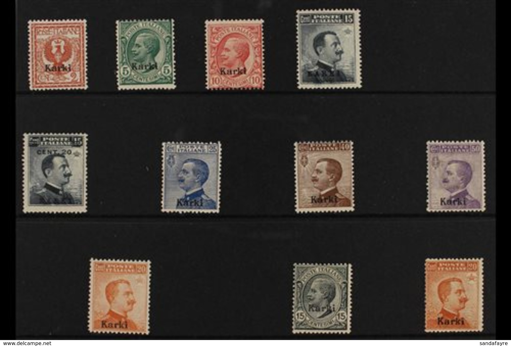 CARCHI (CALCHI)  1912-1922 "Karki" Local Overprints Complete Set (SG 3D/13D, Sassone 1/11), Fine Mint, Some Are Never Hi - Other & Unclassified