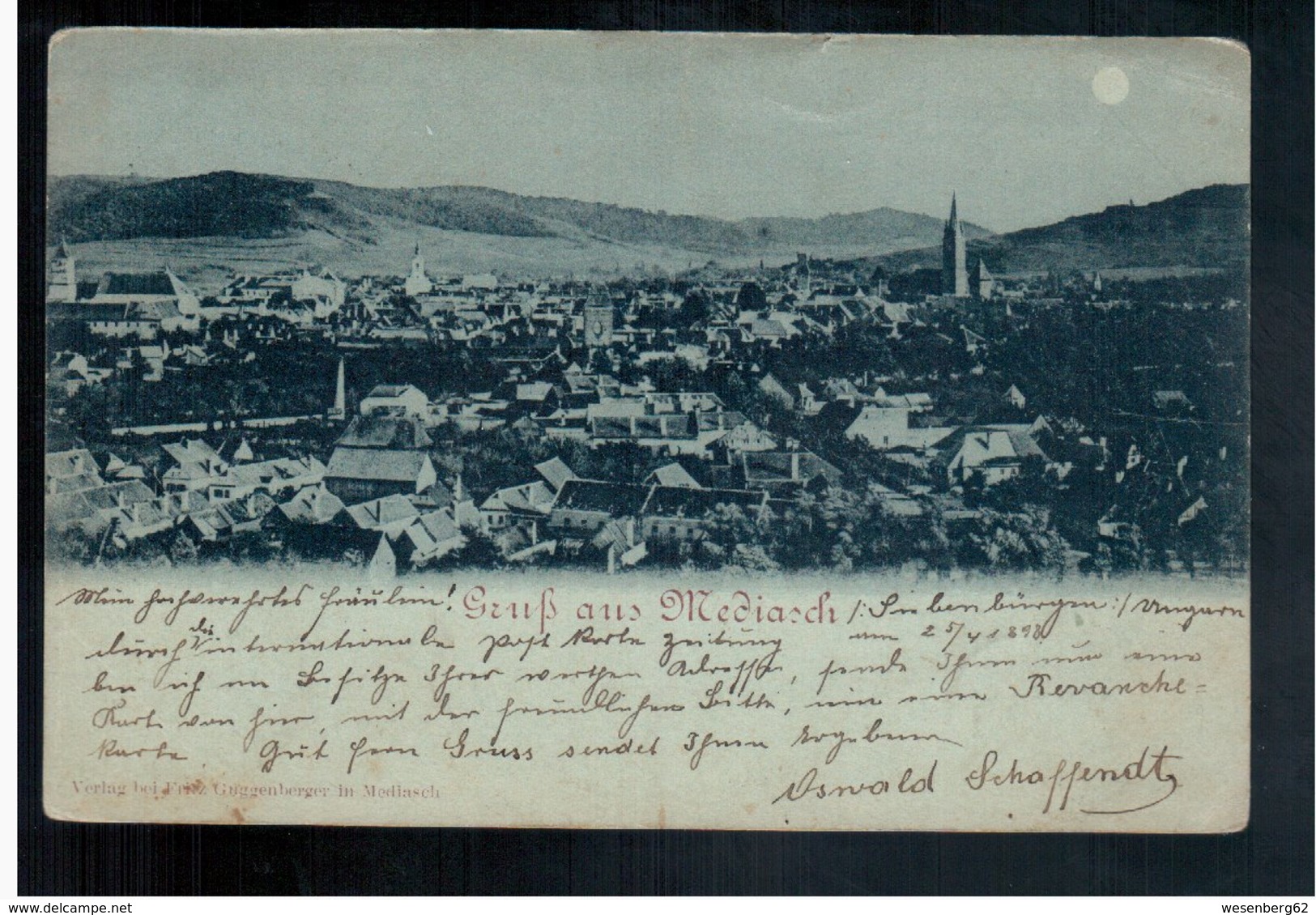 ROMANIA  Gruss Aus Mediasch 1898 Old Postcard - Romania