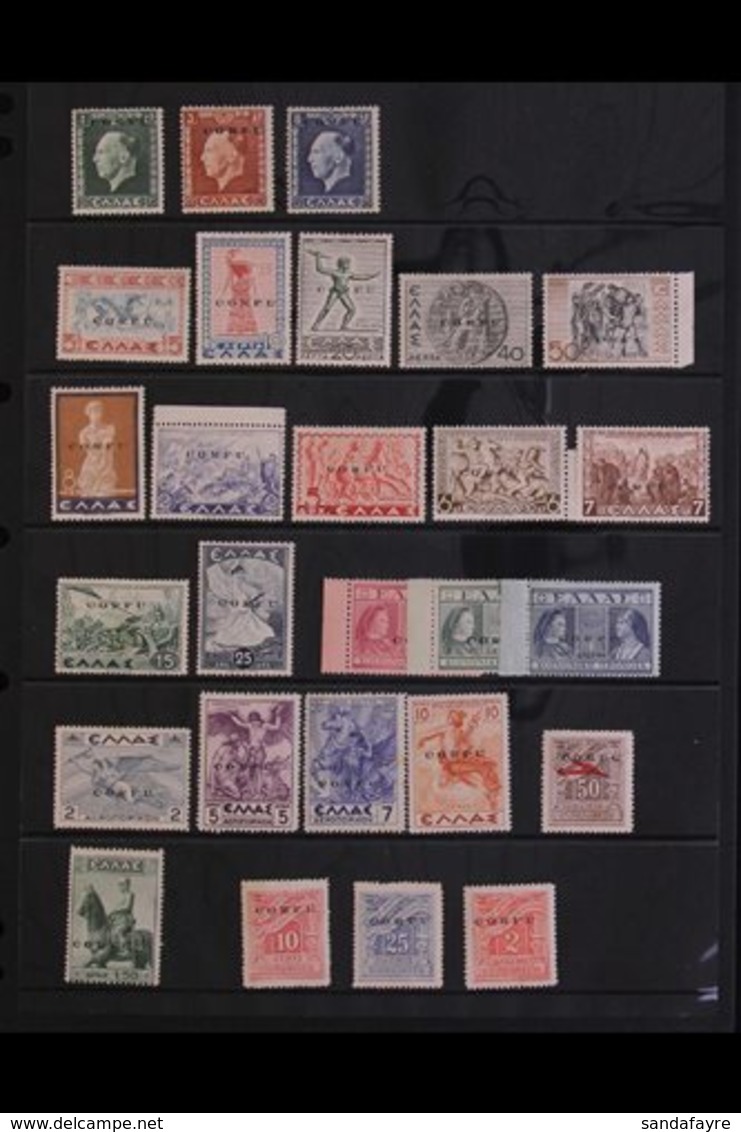 OCCUPATION OF CORFU  1941 Overprint Issues Including George II Issues To 8d, Mythological Values To 25d, Social Charity  - Sonstige & Ohne Zuordnung