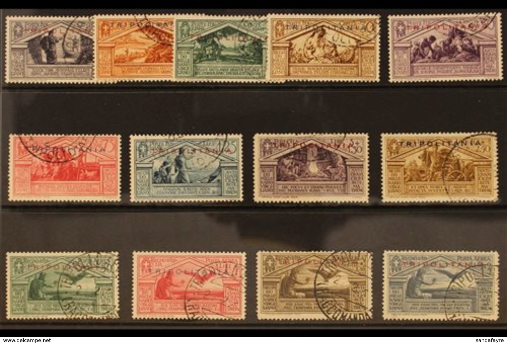 TRIPOLITANIA  1930 Virgil Bimillenary (Postage & Air) Complete Set (Sass. S. 20a, SG 103/15), Very Fine Used. (13 Stamps - Andere & Zonder Classificatie