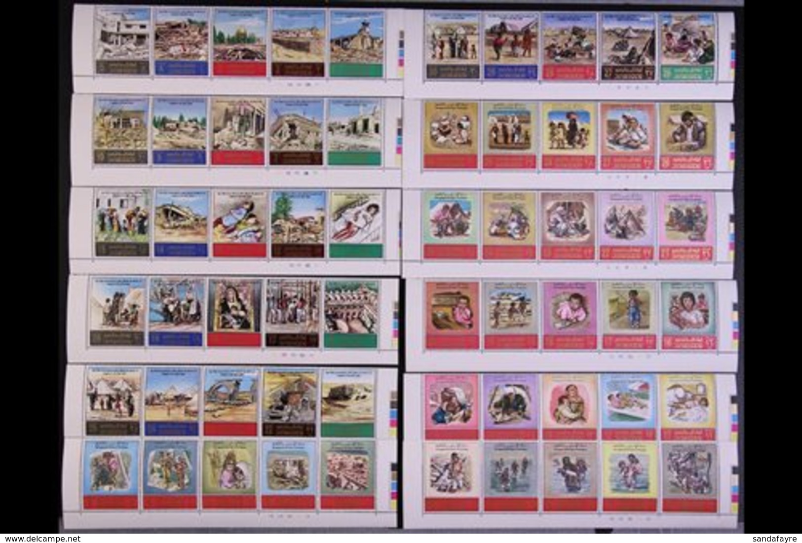 1969  Tragedy Of The Refugees And Tragedy In The Holy Lands Sets Complete, SG 853/882, 883/914, In Never Hinged Mint Se- - Jordania