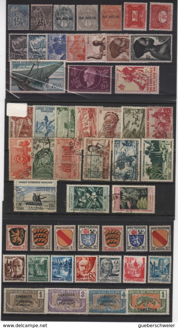 Carton de 3,5 kg de Timbres, lettres, entiers postaux, aérogrammes, beau lot de timbres de France et colonies