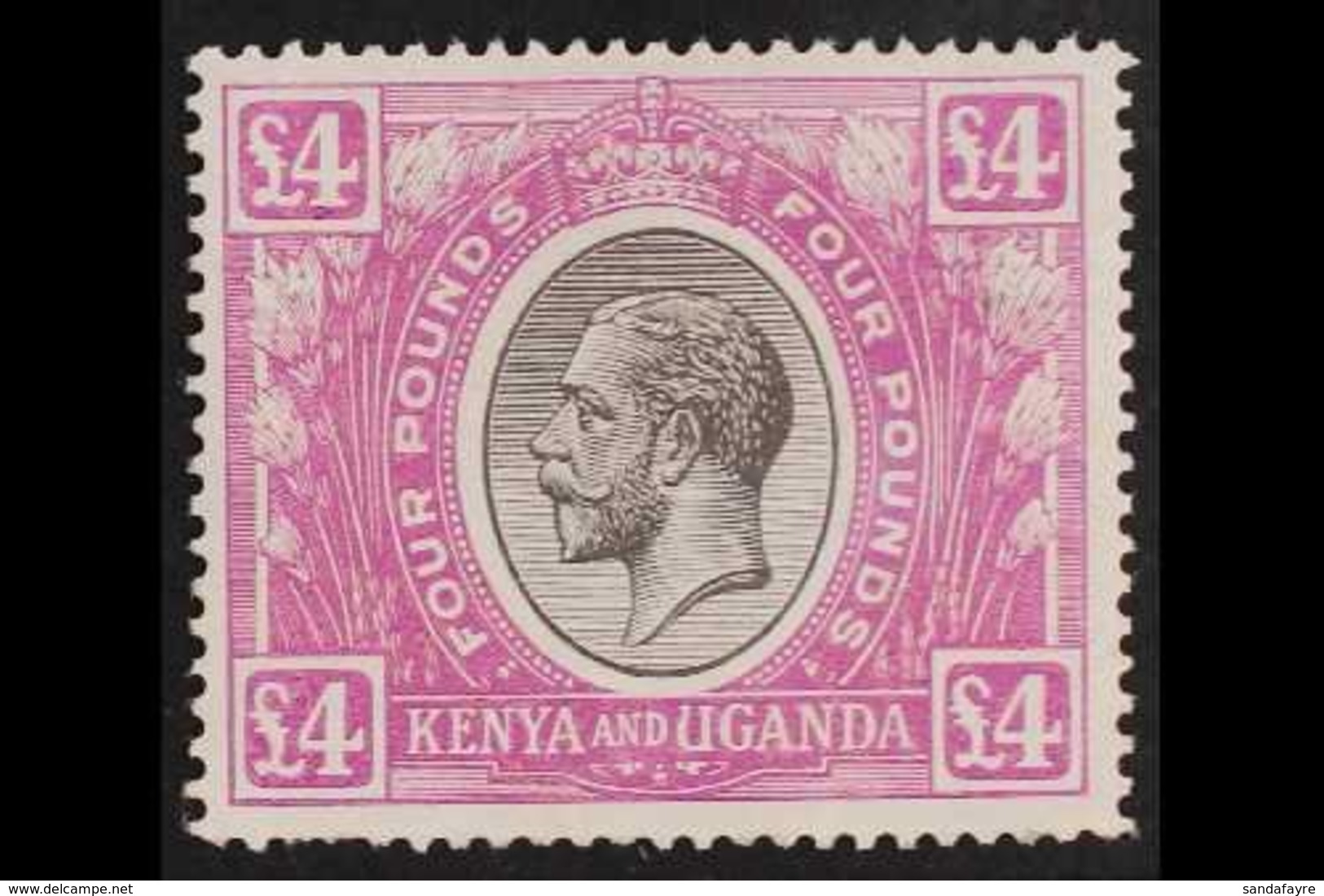 1922-27  £4 Black And Magenta, SG 98, Very Fine Mint With 3 Short Perfs At Base. For More Images, Please Visit Http://ww - Vide