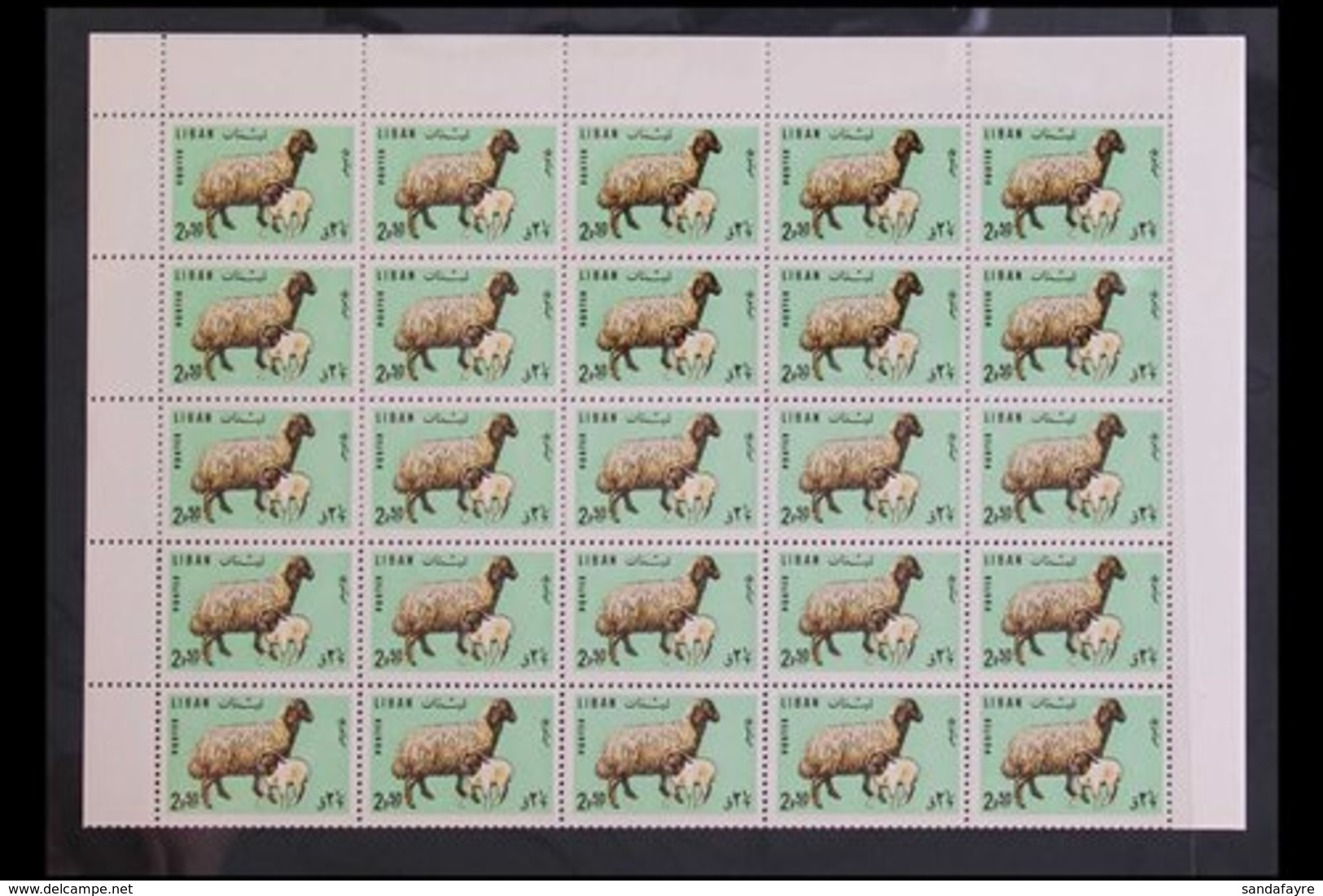 1965  Animals Complete Set (SG 884/86, Scott 440/42) In Never Hinged Mint COMPLETE SHEETS OF FIFTY. Cat £350. (3 Sheets  - Lebanon