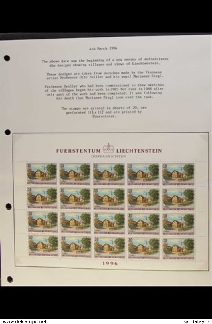 1996-2001 VILLAGE SCENES  21 PAGE DISPLAY Neatly Presented On Pages, All Values Of The Series In NHM Blocks Of 4 With Ac - Other & Unclassified