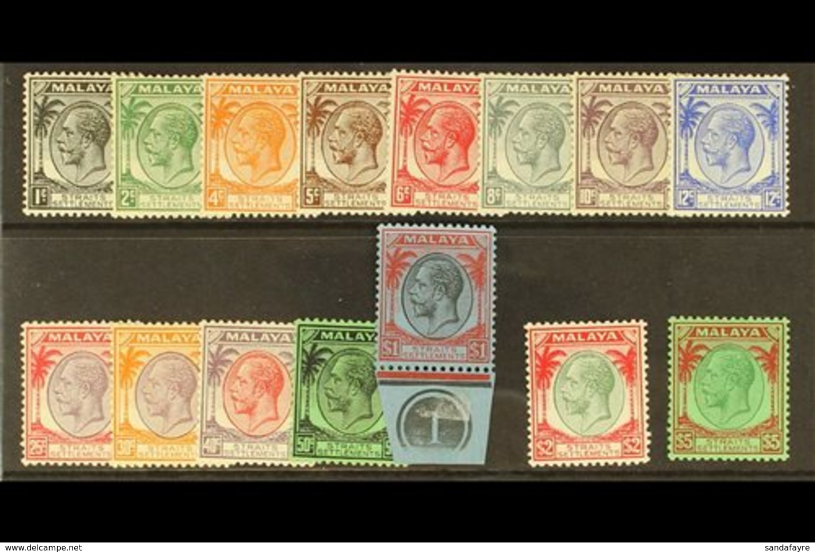 1936-37  Complete Set, SG 260/274, Fine Mint. (15 Stamps) For More Images, Please Visit Http://www.sandafayre.com/itemde - Straits Settlements