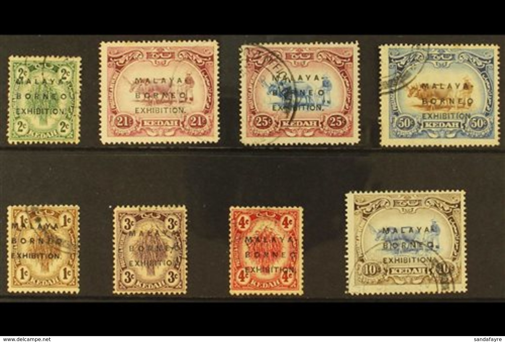 KEDAH  1922 Malaya - Borneo" Exhibition Opt'd Set, SG 41/48, Some Light Toning, Generally Good To Fine Used (8 Stamps) F - Sonstige & Ohne Zuordnung