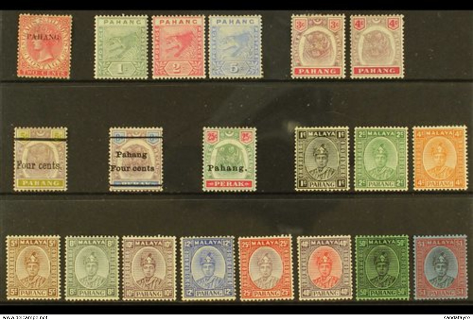 PAHANG  1889-1941 MINT SELECTION On A Stock Card With "Tigers" To 25c & Abu Bakar Range With Most Values To $1. Useful R - Other & Unclassified