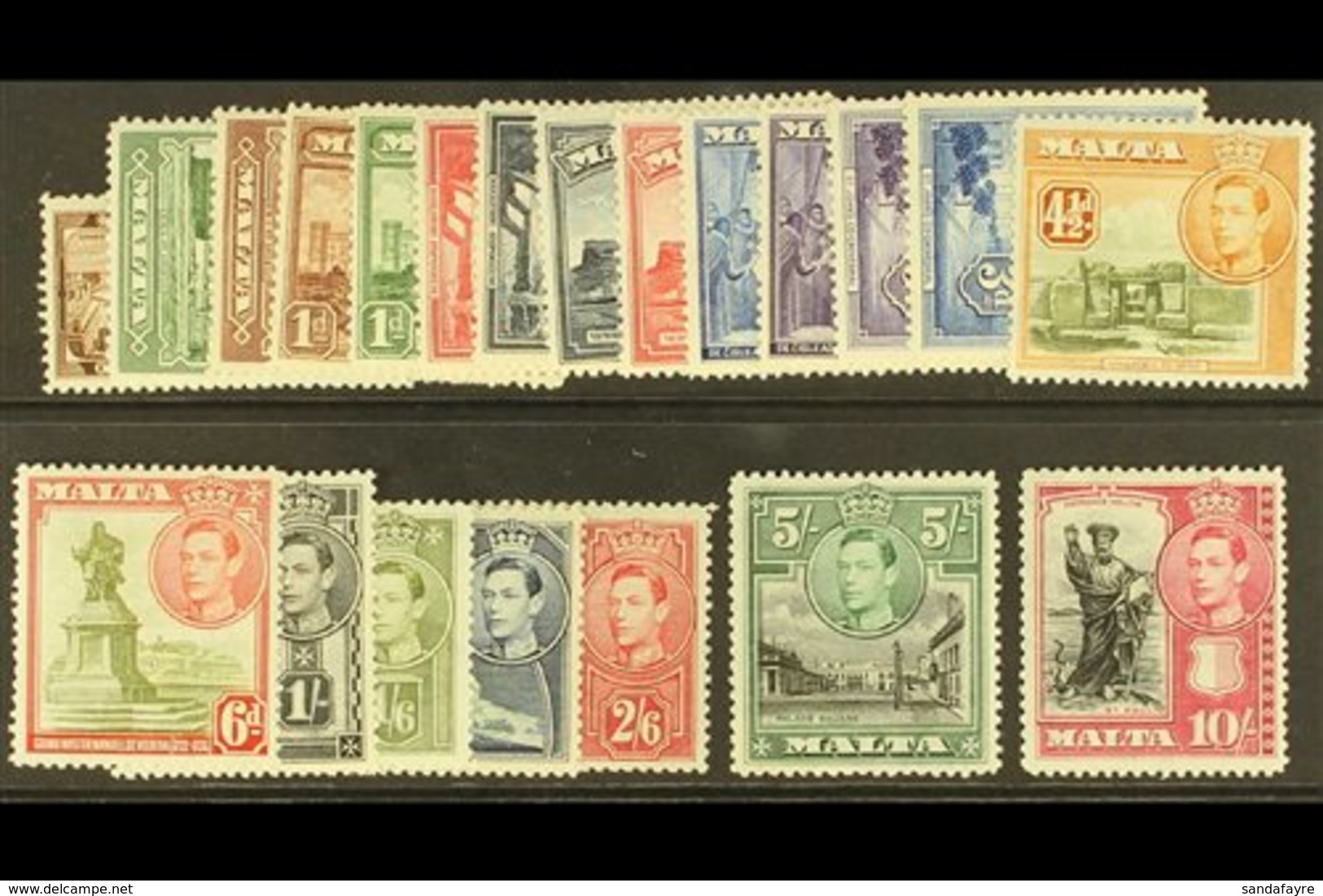 1938-43  Complete Definitive Set, SG 217/231, Never Hinged Mint. (21 Stamps) For More Images, Please Visit Http://www.sa - Malta (...-1964)