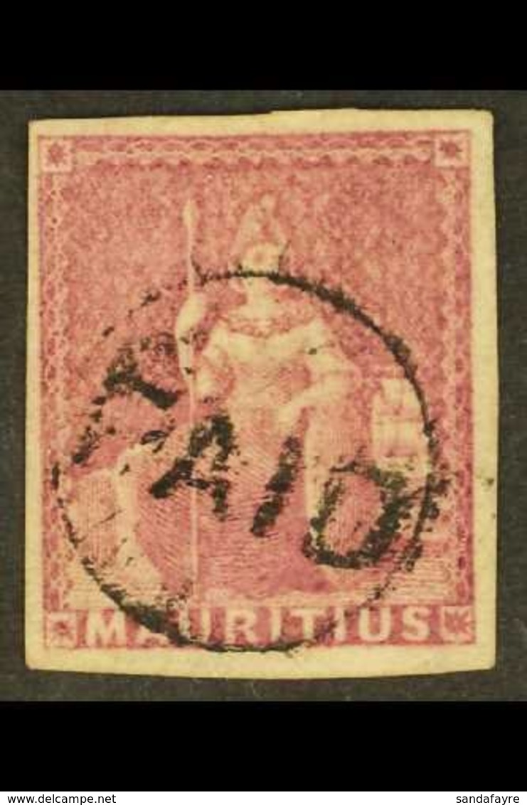 1858-62  (9d) Dull Magenta, Britannia, Imperf, SG 29, Fine Used With "PAID" Circular Cancel. For More Images, Please Vis - Mauricio (...-1967)