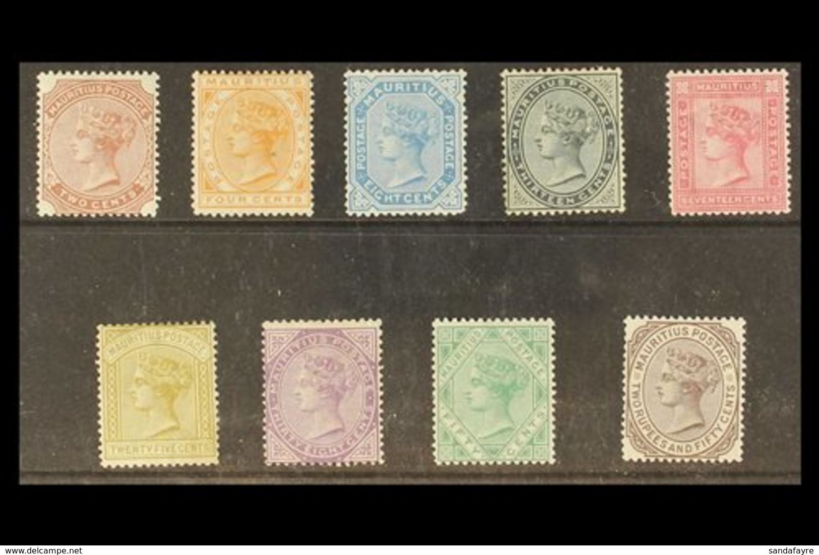 1879  2c To 2r 50 Queen Victoria Set Complete, Wmk Crown CC, SG 92/100, Very Fine And Fresh Mint. Scarce And Lovely Set. - Mauritius (...-1967)