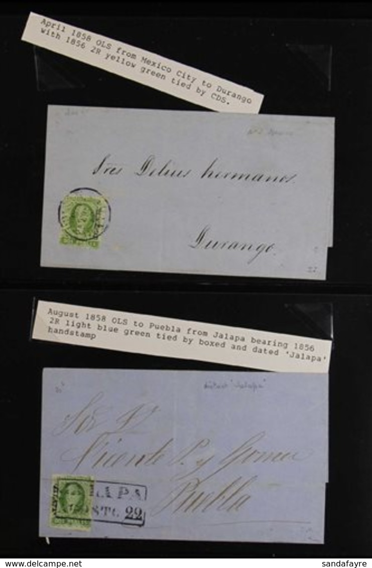 1858-1865 COVERS COLLECTION  All With 1856 Or 1861 Stamps. Note Several Covers Bearing 1856 2r Greens With Various Distr - Mexico