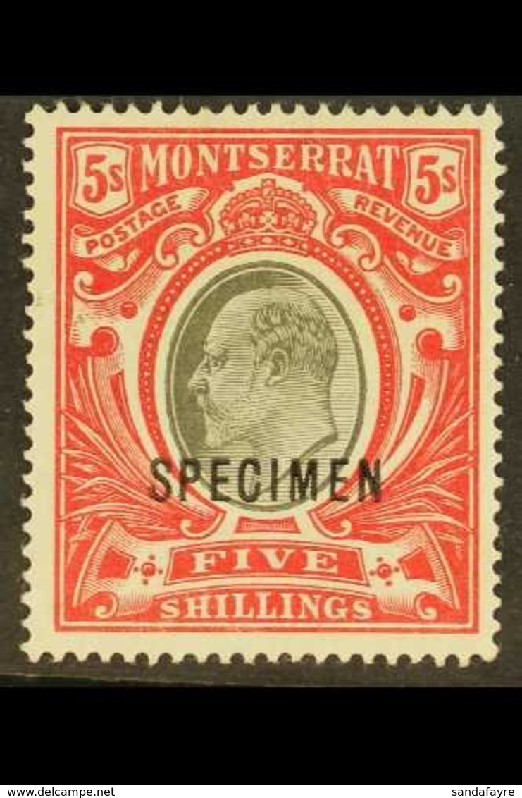 1903  5s Black And Scarlet, Wmk Crown CC, Opt'd "SPECIMEN", SG 23s, Very Fine Mint. For More Images, Please Visit Http:/ - Montserrat