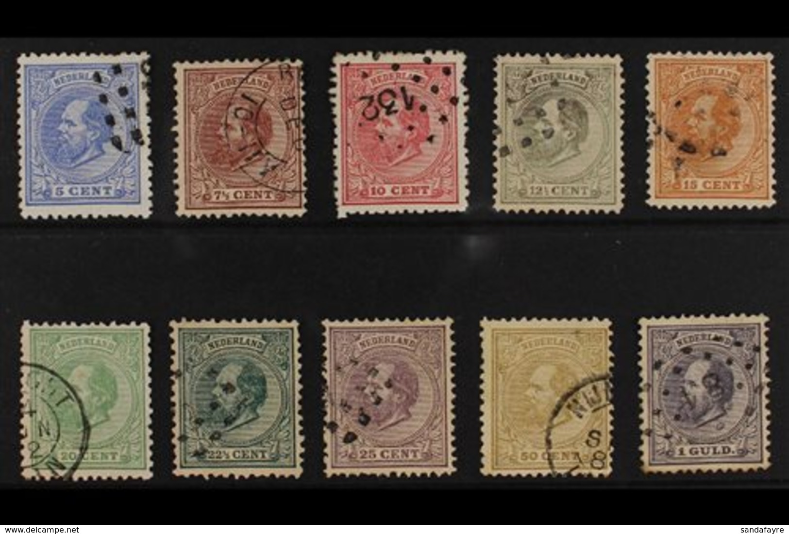 1872-91  William III Definitives Basic Set To 1g, Between SG 80 And SG 90, Good Used. (10 Stamps) For More Images, Pleas - Otros & Sin Clasificación