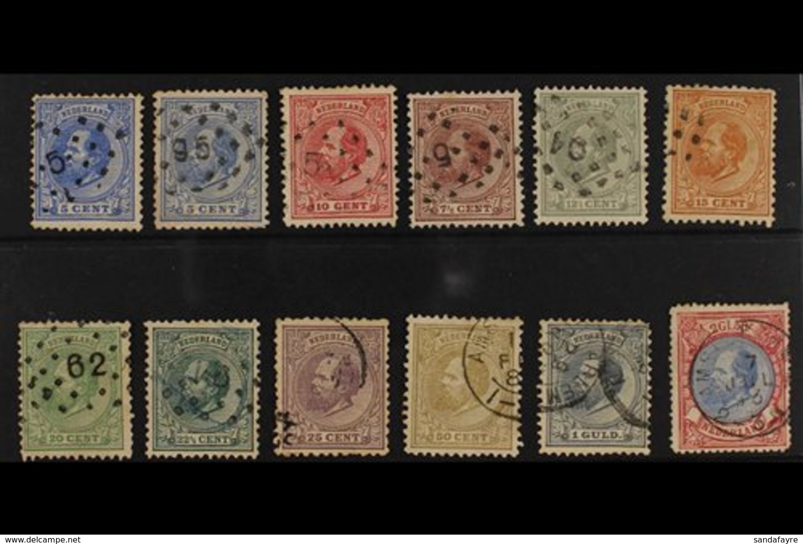 1872-91  William III Definitives Complete Basic Set To 2½g, Between SG 80 And SG 106, Used, The Odd Minor Fault. (12 Sta - Otros & Sin Clasificación