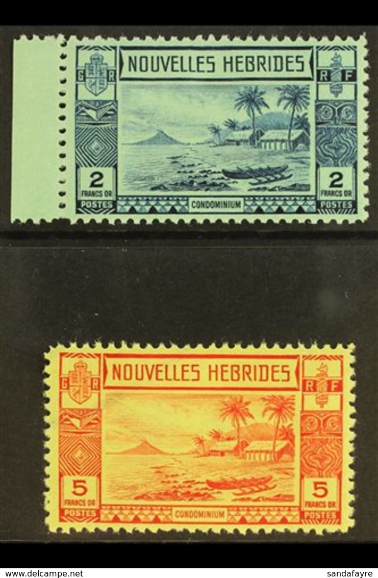 FRENCH  1938 2f Blue On Pale Green & 5f Red On Yellow, SG F62/63, Very Fine Mint, Fresh. (2 Stamps) For More Images, Ple - Andere & Zonder Classificatie