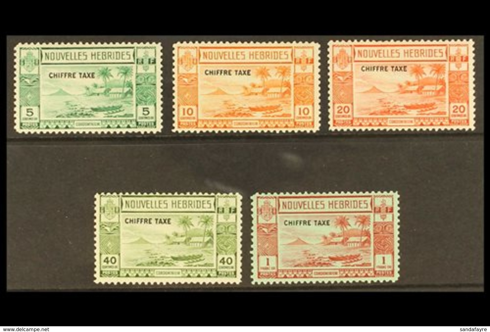 FRENCH 1938  Postage Due Set, SG FD65/69, Fine Mint. (5 Stamps) For More Images, Please Visit Http://www.sandafayre.com/ - Sonstige & Ohne Zuordnung